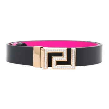VERSACE Minimalist Style Double-Sided Comfortable Smooth Buckle Belt Pink/Black Width: 3cm