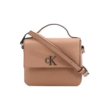 CALVIN KLEIN Polyurethane And Polyester Blend Shoulder Bag Crossbody Bag Women's Pink Brown