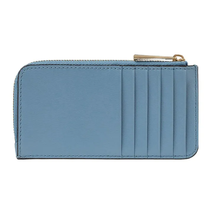 Jimmy Choo Polished Calfskin Card Holder Women's Blue-2