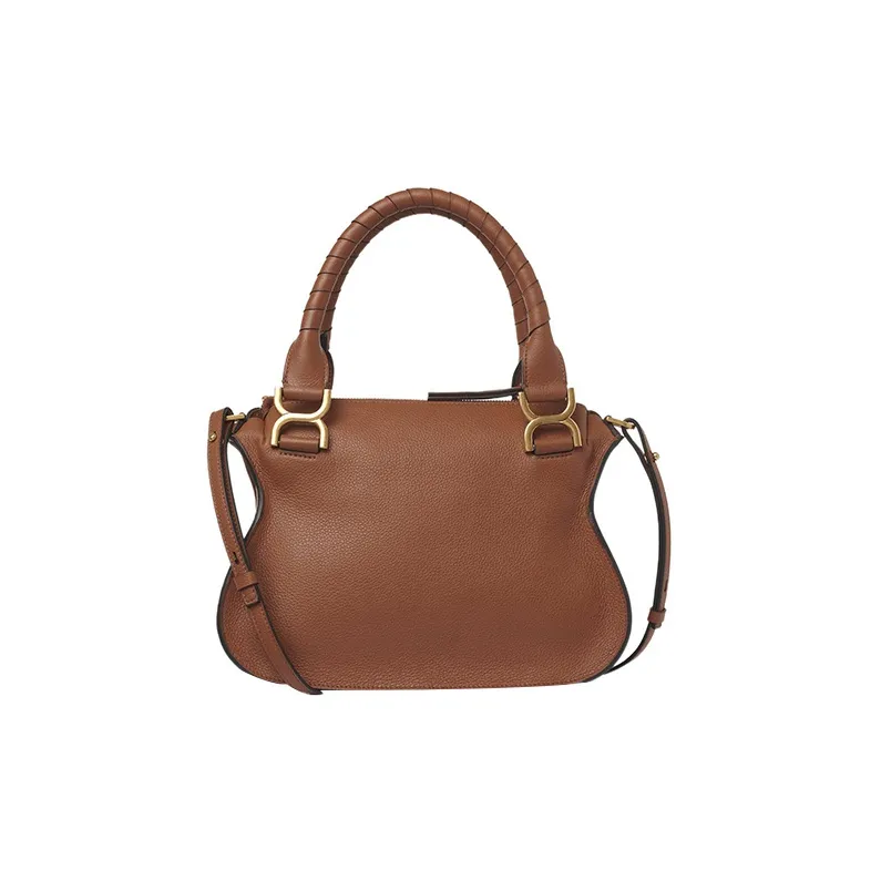 Chloe Marcie Grain Calfskin Shoulder Bag, Crossbody Bag, Handbag Small Size Women's Tan-1