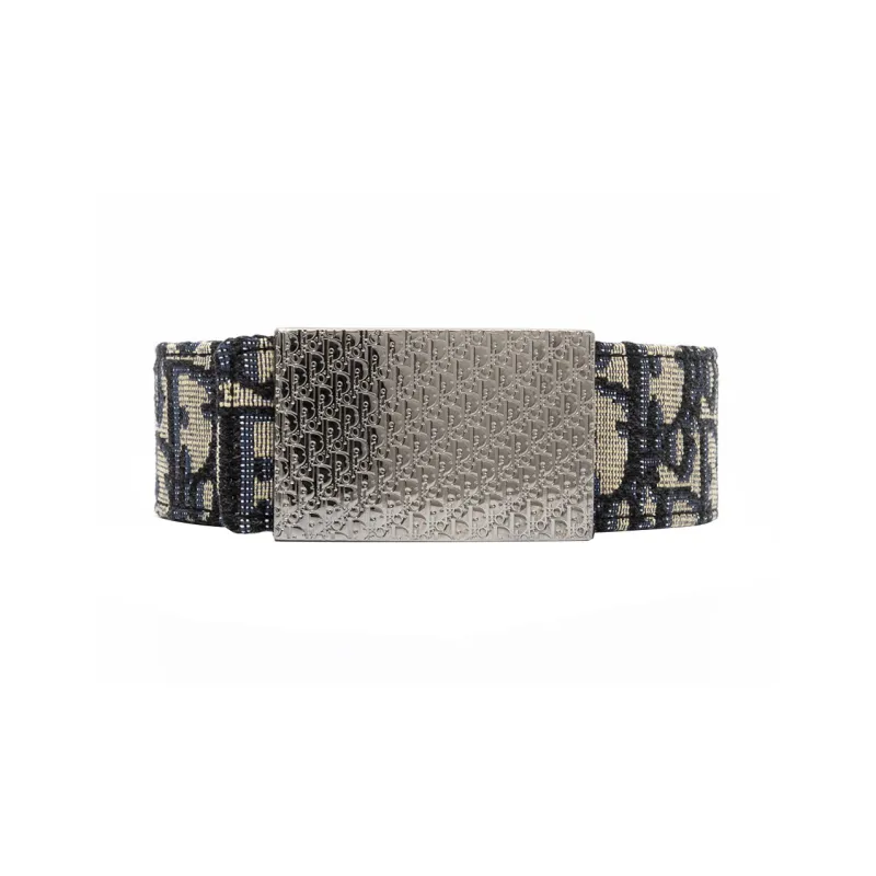 DIOR Oblique Jacquard Grained Calfskin Belt-0