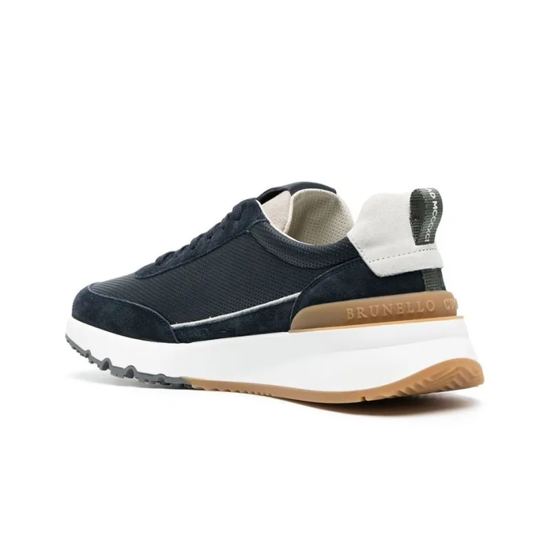 Brunello Cucinelli Cushioning Low-Top Sports Casual Shoes Men's Marine Blue-4