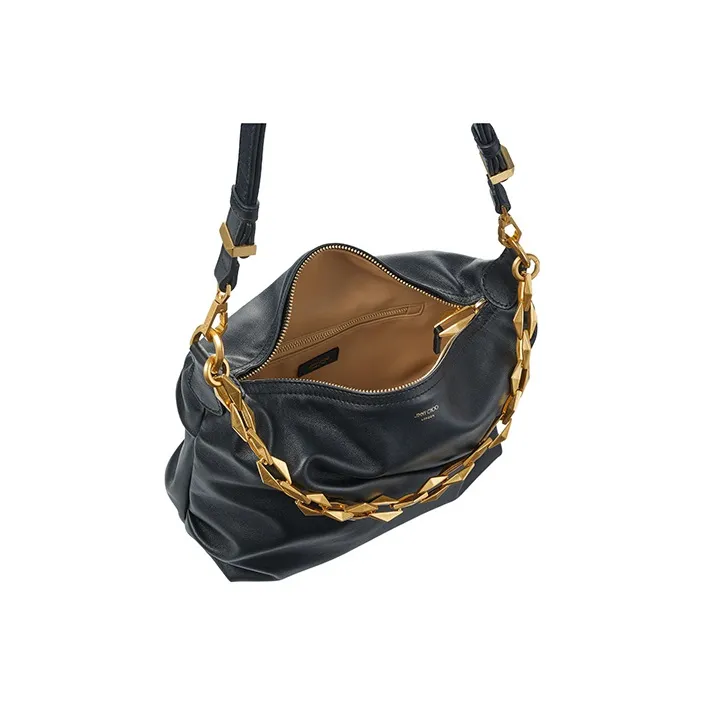 Jimmy Choo Diamond Zip up Leather Shoulder Bag-7