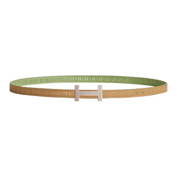 HERMES Leather Belts Women's Light Brown