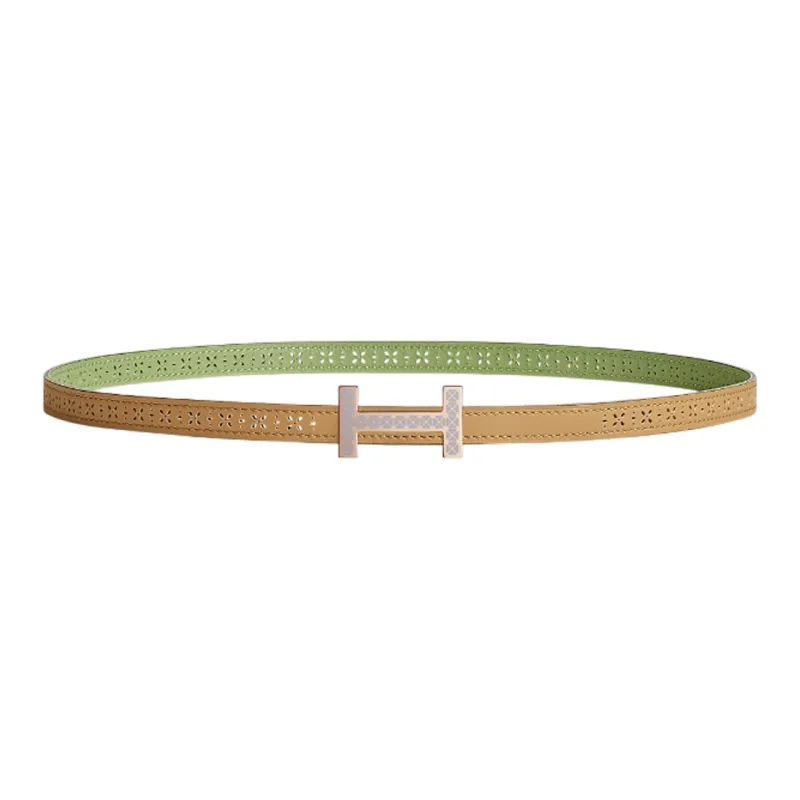 HERMES Leather Belts Women's Light Brown-0