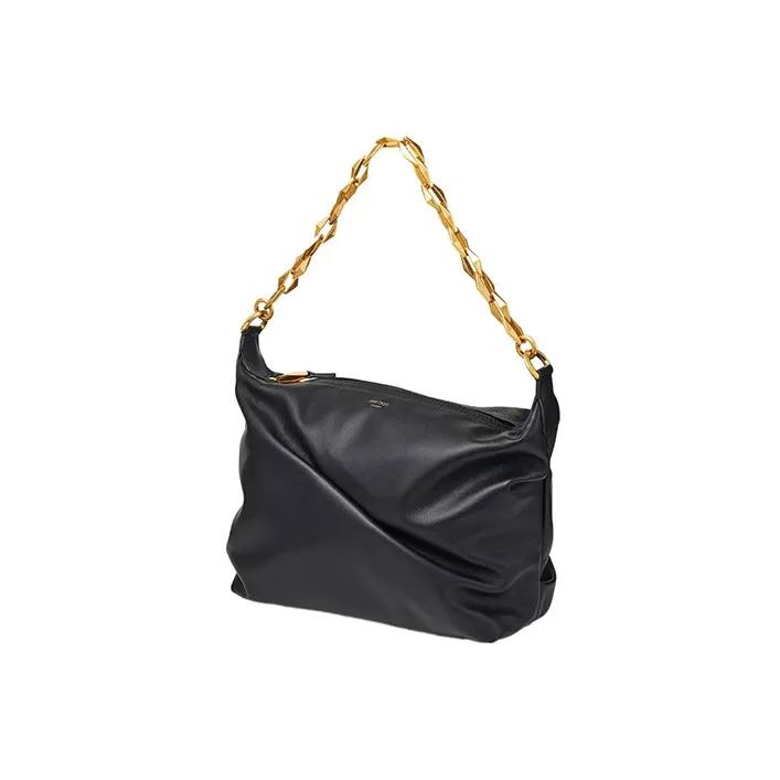 Jimmy Choo Diamond Zip up Leather Shoulder Bag-4