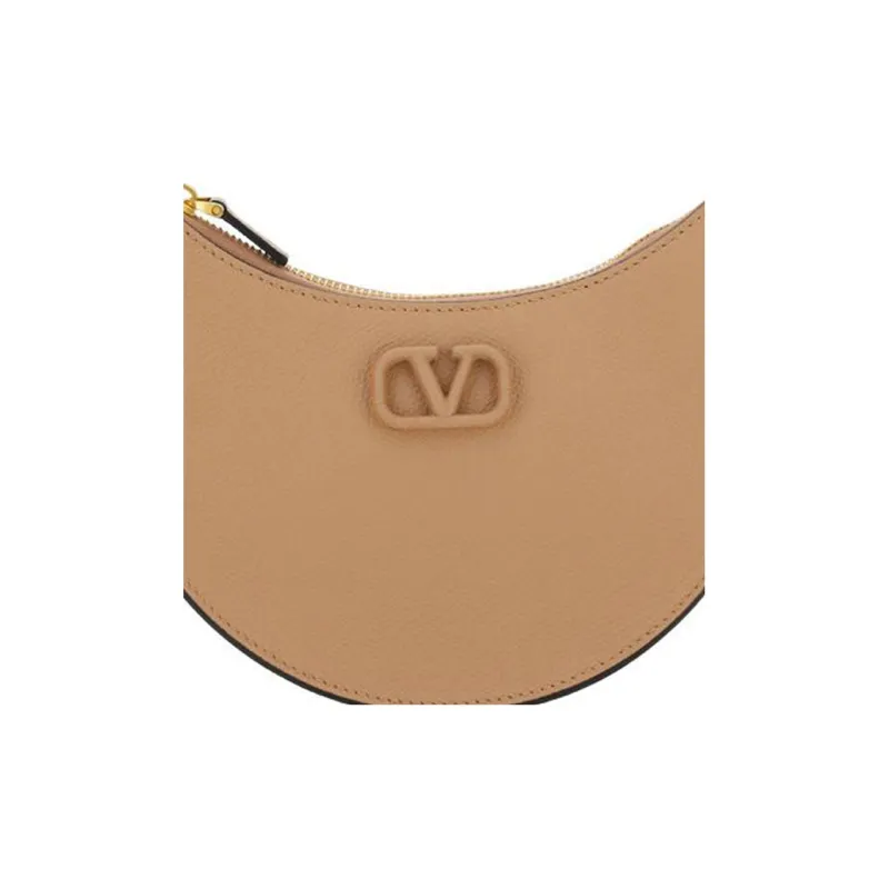 Valentino Vlogo Grained Calfskin HOBO Bag Shoulder Bags Handbags Women's Cinnamon Pink-3