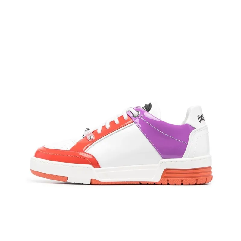MOSCHINO Low Top Stylish Skateboarding Shoes Women's White Purple-0