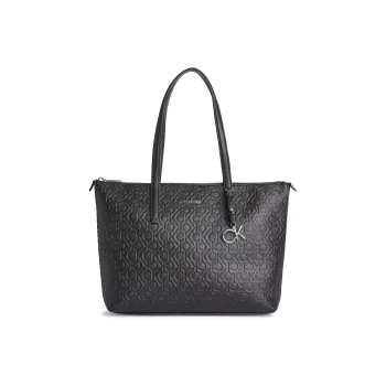 CALVIN KLEIN Synthetic Leather Tote Bag Shopping Bag Shoulder Bag Handbag Women's Black
