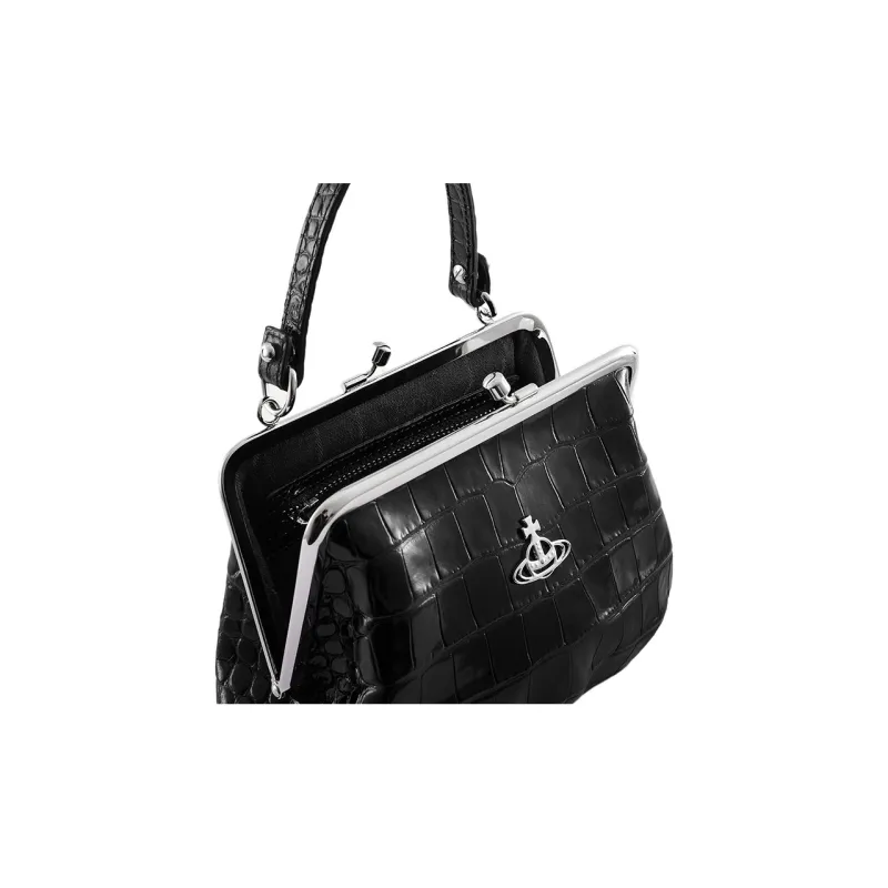 Vivienne Westwood Calfskin Dumpling Bag Shoulder Bag Crossbody Bag Handbag Wallets Regular Women's Black-4