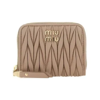 MIU MIU Napa Lambskin Coin Purse Wallet Women's Cameo Brown