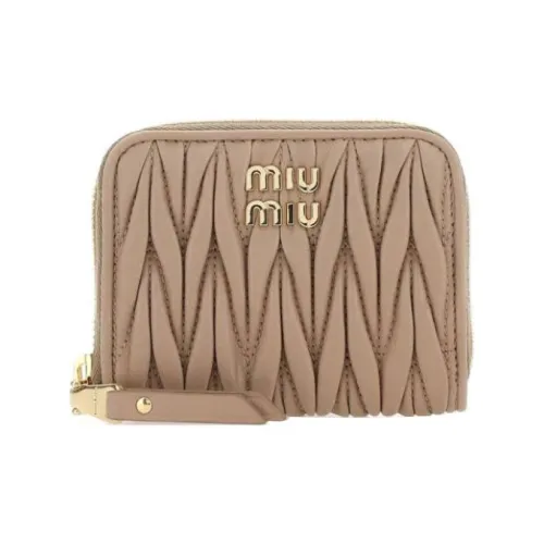 MIU MIU Napa Lambskin Coin Purse Wallet Women's Cameo Brown