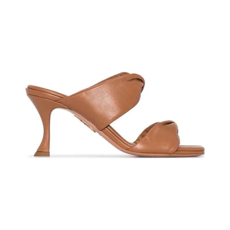 AQUAZZURA Twist 75mm Leather Mules-1