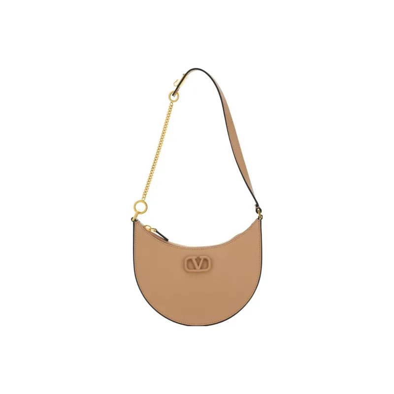Valentino Vlogo Grained Calfskin HOBO Bag Shoulder Bags Handbags Women's Cinnamon Pink-0