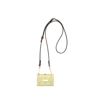 GUCCI Brass Card Sleeve Card Holder Mini Women's Gold