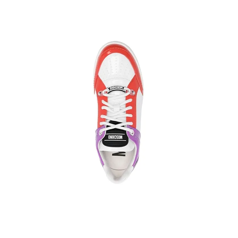 MOSCHINO Low Top Stylish Skateboarding Shoes Women's White Purple-4