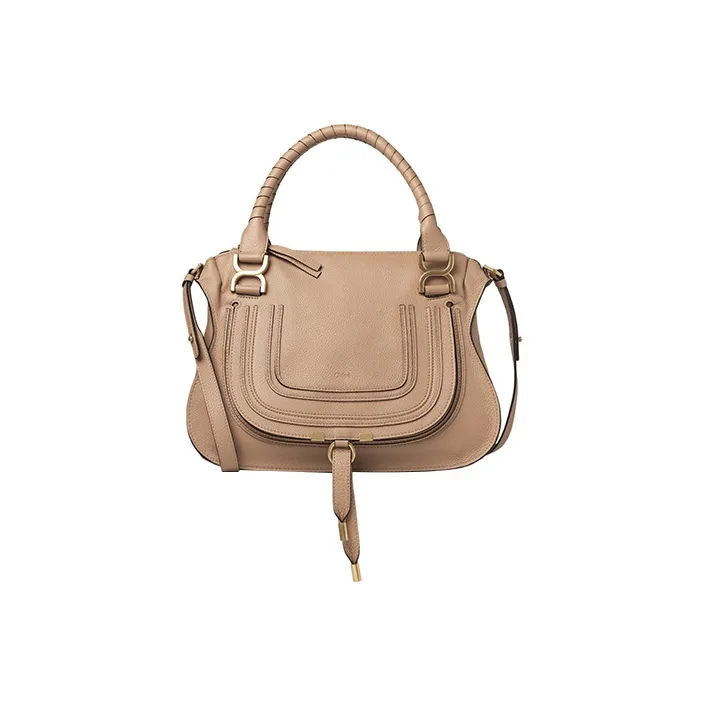 Chloe Marcie Grained Calfskin Shoulder Bag Crossbody Bag Handbag Women's Light Umber-0