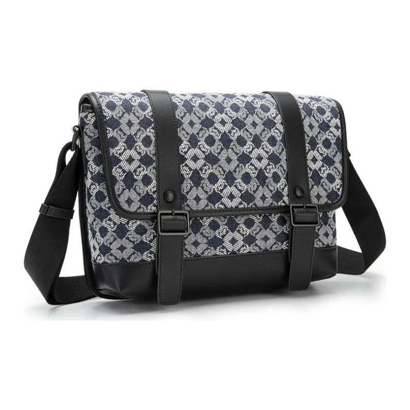 GUDI Jacquard Messenger Bag Shoulder Bag Crossbody Bag Men's Denim Blue-1