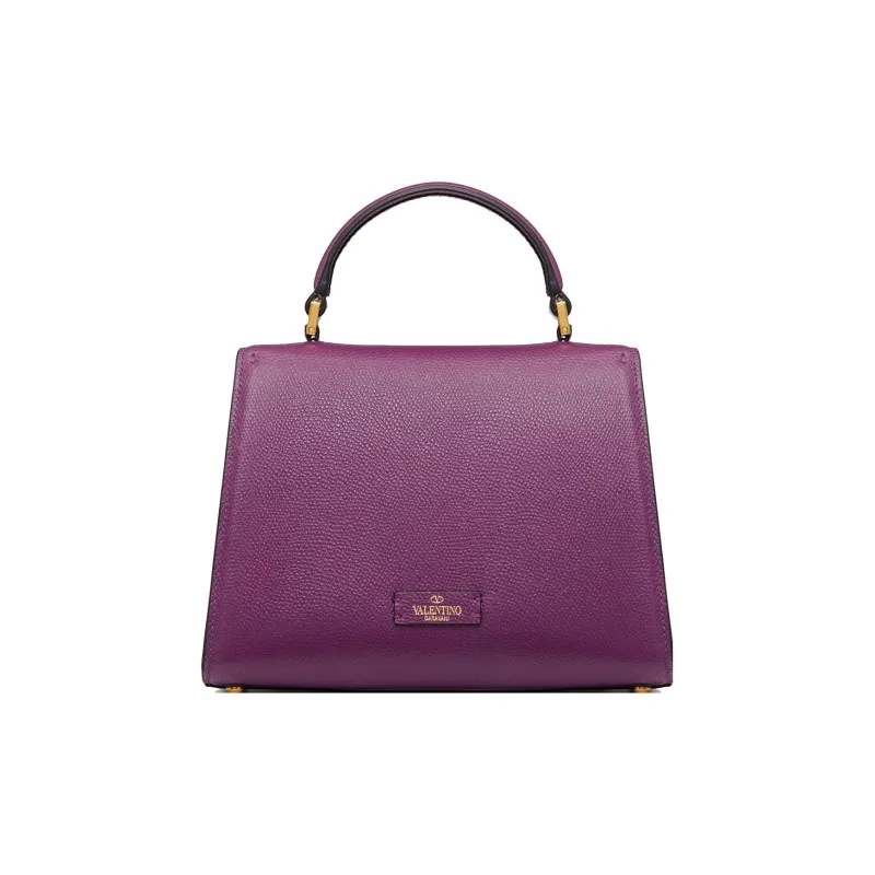 Valentino VSLING Textured Calfskin Shoulder Bag Crossbody Bag Handbag Small Size Women's Purple-3