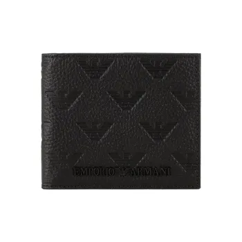 EMPORIO ARMANI Cow Leather Coin Purse Men's Black