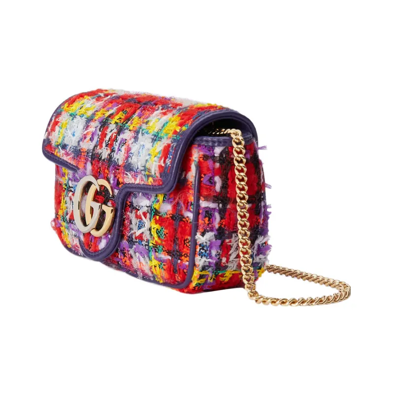 GUCCI GG Marmont Floral Brocade With Leather Trim Crossbody Bag Shoulder Bag Women's Multicolor-1