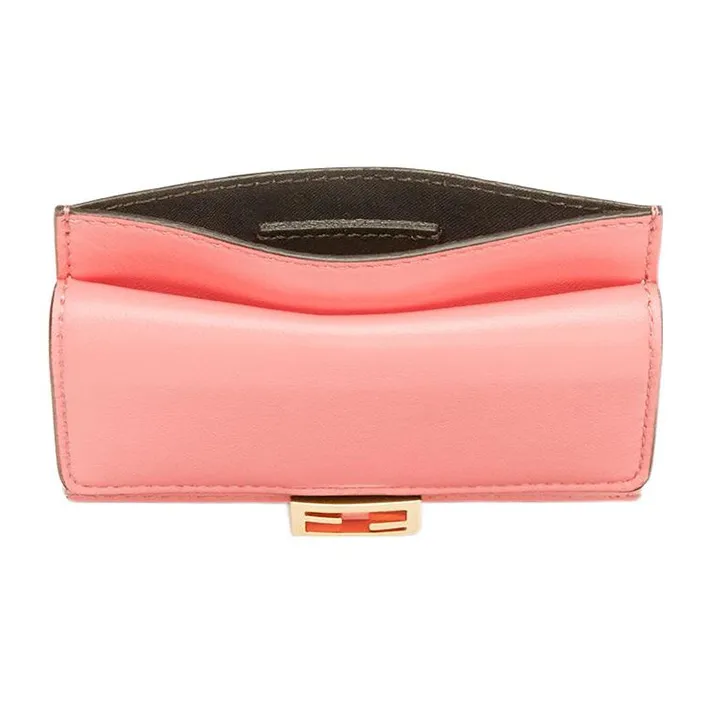 FENDI Baguette Lambskin Card Holder Card Holder Women's Pink-3