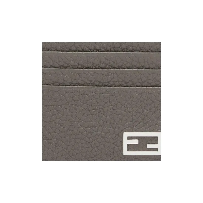FENDI Cow Leather Card Holder Card Holder Men's Gray-3