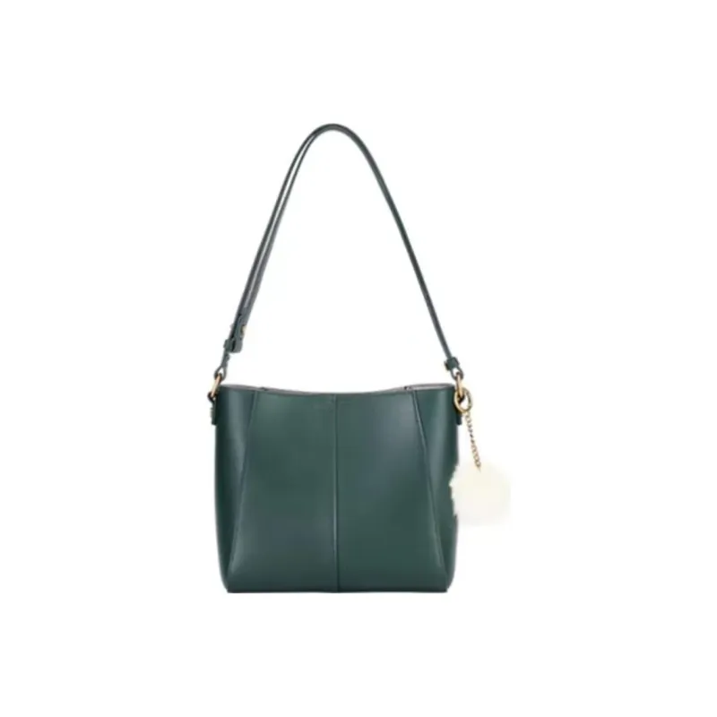 Hush Puppies Cow Leather Patchwork Synthetic Leather Bucket Bag Crossbody Bag Shoulder Bag Medium Size Women's Brown-3