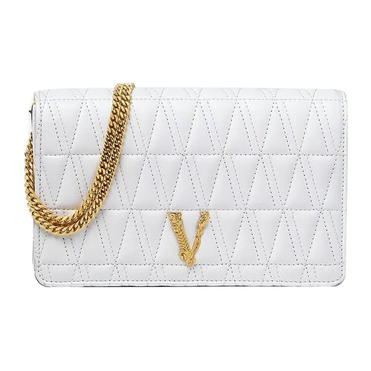 VERSACE Virtus Sheepskin One Shoulder Crossbody Clutches Regular Women's White-0