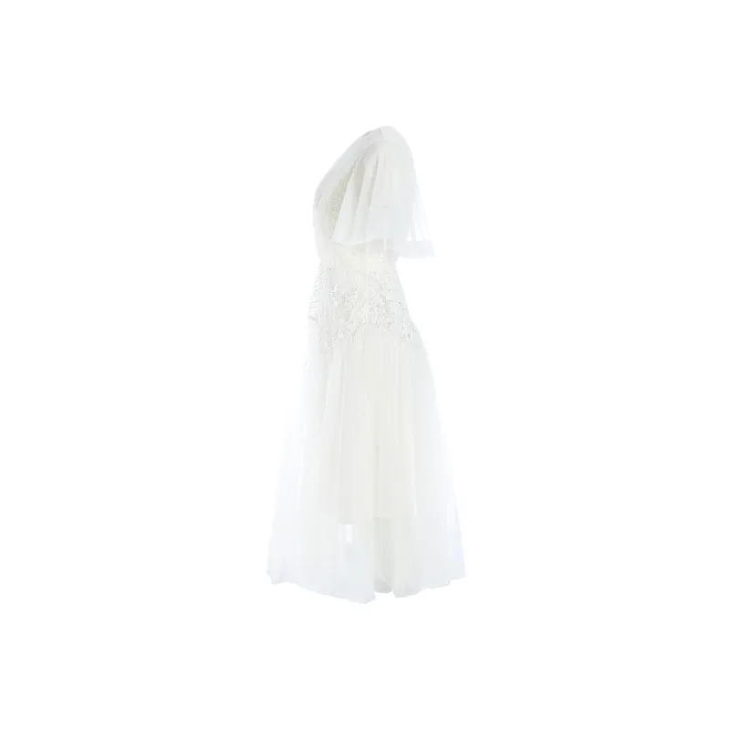 Marie Elie Short-Sleeved Dresses Women's White-2