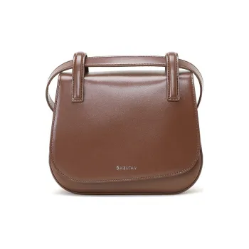 Omentar Cow Leather Saddle Bag Shoulder Bag Crossbody Bag Women's Coffee Black Yellow