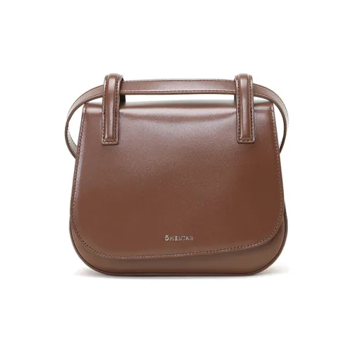 Omentar Cow Leather Saddle Bag Shoulder Bag Crossbody Bag Women's Coffee Black Yellow