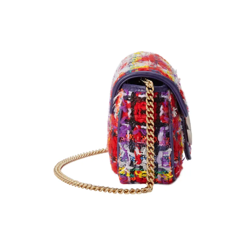 GUCCI GG Marmont Floral Brocade With Leather Trim Crossbody Bag Shoulder Bag Women's Multicolor-2