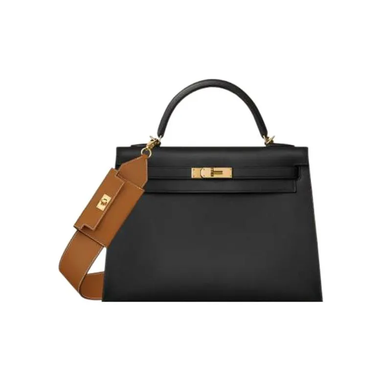 HERMES Swift And Epsom Calfskin Shoulder Strap Bag Straps Women's Gold-1