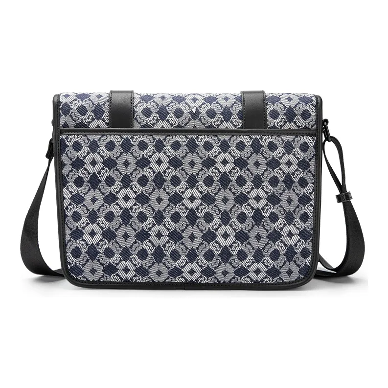 GUDI Jacquard Messenger Bag Shoulder Bag Crossbody Bag Men's Denim Blue-2