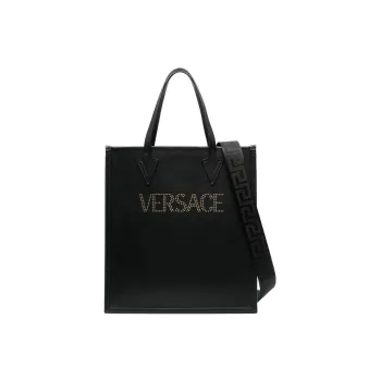 VERSACE Calfskin One Shoulder Handbags Men's Black
