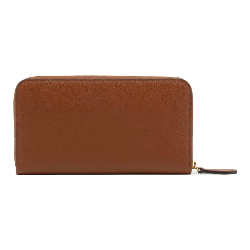 Burberry Embossed Leather Zip Around Wallet Tan-1