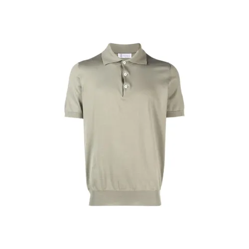 Brunello Cucinelli Polo Shirts Men Sage Green