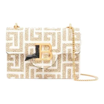 BALMAIN Cow Leather Shoulder Bag, Crossbody Bag, Wallet Women's White