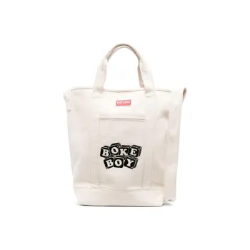 KENZO Logo Patch Hook-Fastened Top Handle Bag