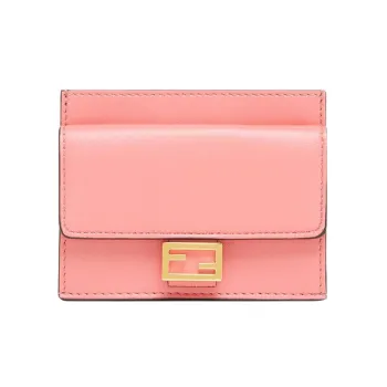 FENDI Baguette Lambskin Card Holder Card Holder Women's Pink