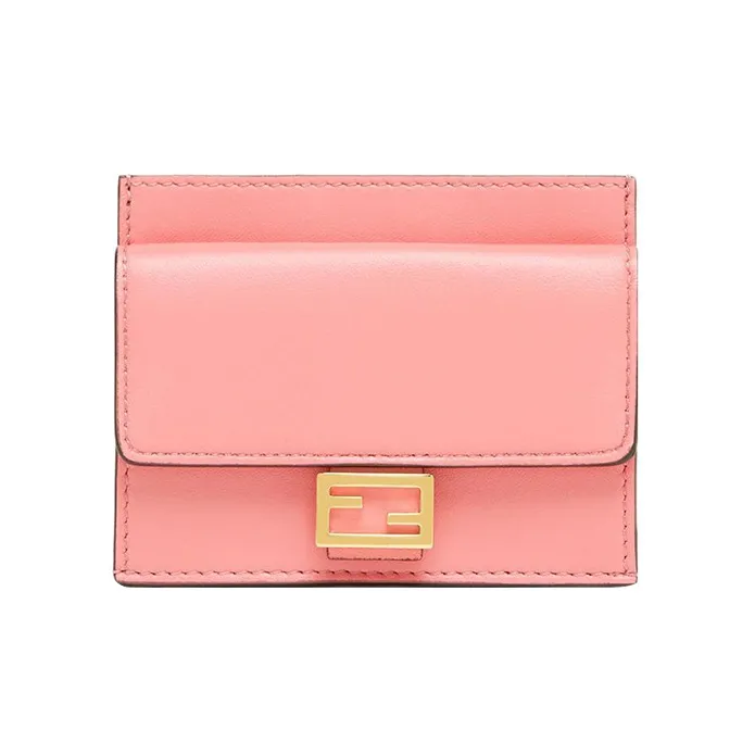 FENDI Baguette Lambskin Card Holder Card Holder Women's Pink-0