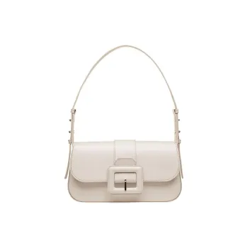 BALLY Goatskin Handbag, Shoulder Bag Women's Bone White