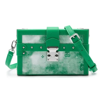 GUDI PVC Box Bag Shoulder Bag Crossbody Bag Small Size Women's Green/Purple/Gray/Black