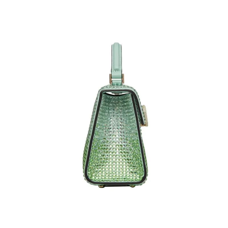 Valentino VSLING Rhinestone Appliqué Shoulder Bag Crossbody Bag Handbag Mini Women's Green-2