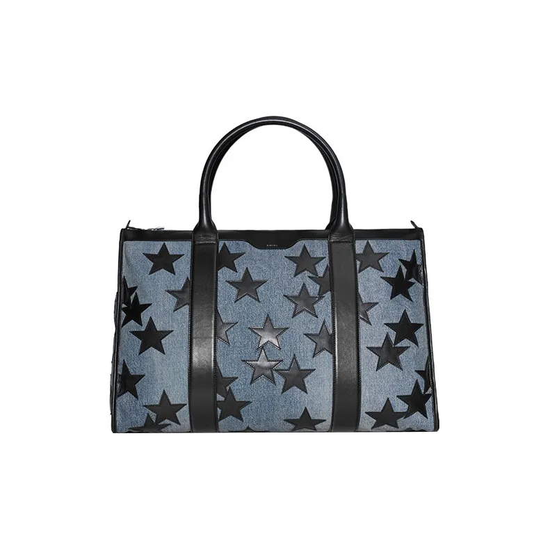 AMIRI Calfskin Tote Bag Shopping Bag Shoulder Bag Crossbody Bag Handbag Men's Blue-0