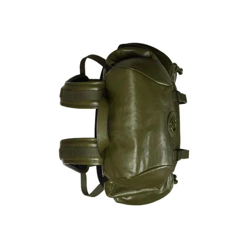 GUCCI Leather Backpack Men's Forest Green-5