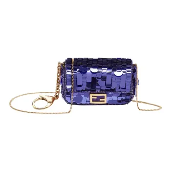 FENDI Baguette Sheepskin Baguette Bag Crossbody Bag Shoulder Bag Women's Purple