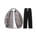Set (top gray + pants black