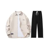 Set (top off-white + pants black